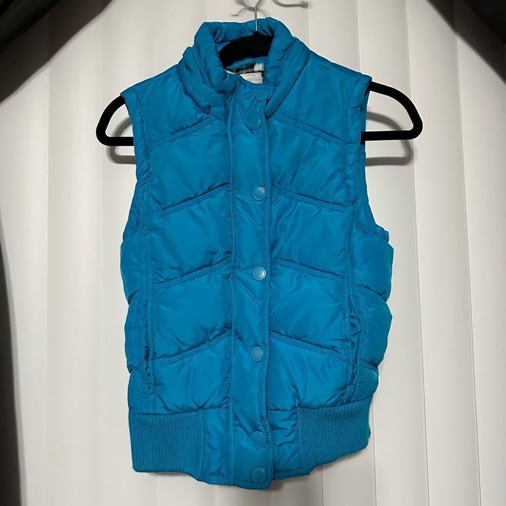 Aeropostale ocean blue quilted women’s sleeveless vest